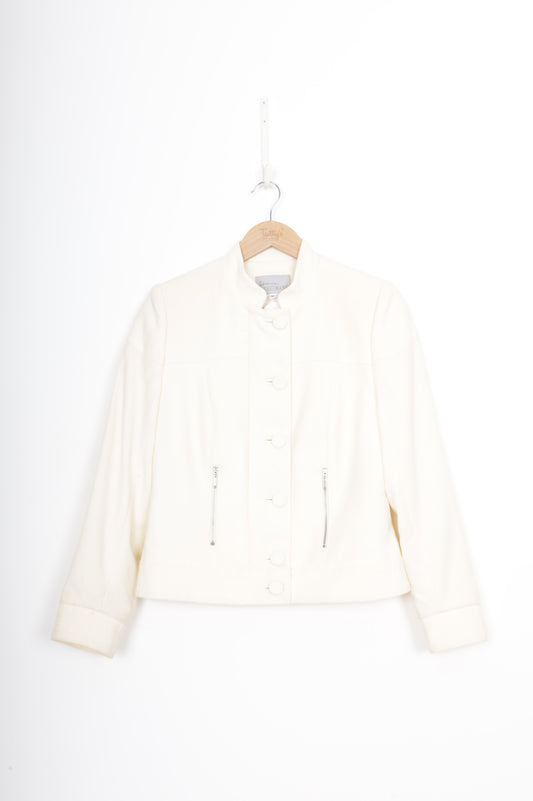 Adrienne Winkelmann Womens Cream Jacket Size 10