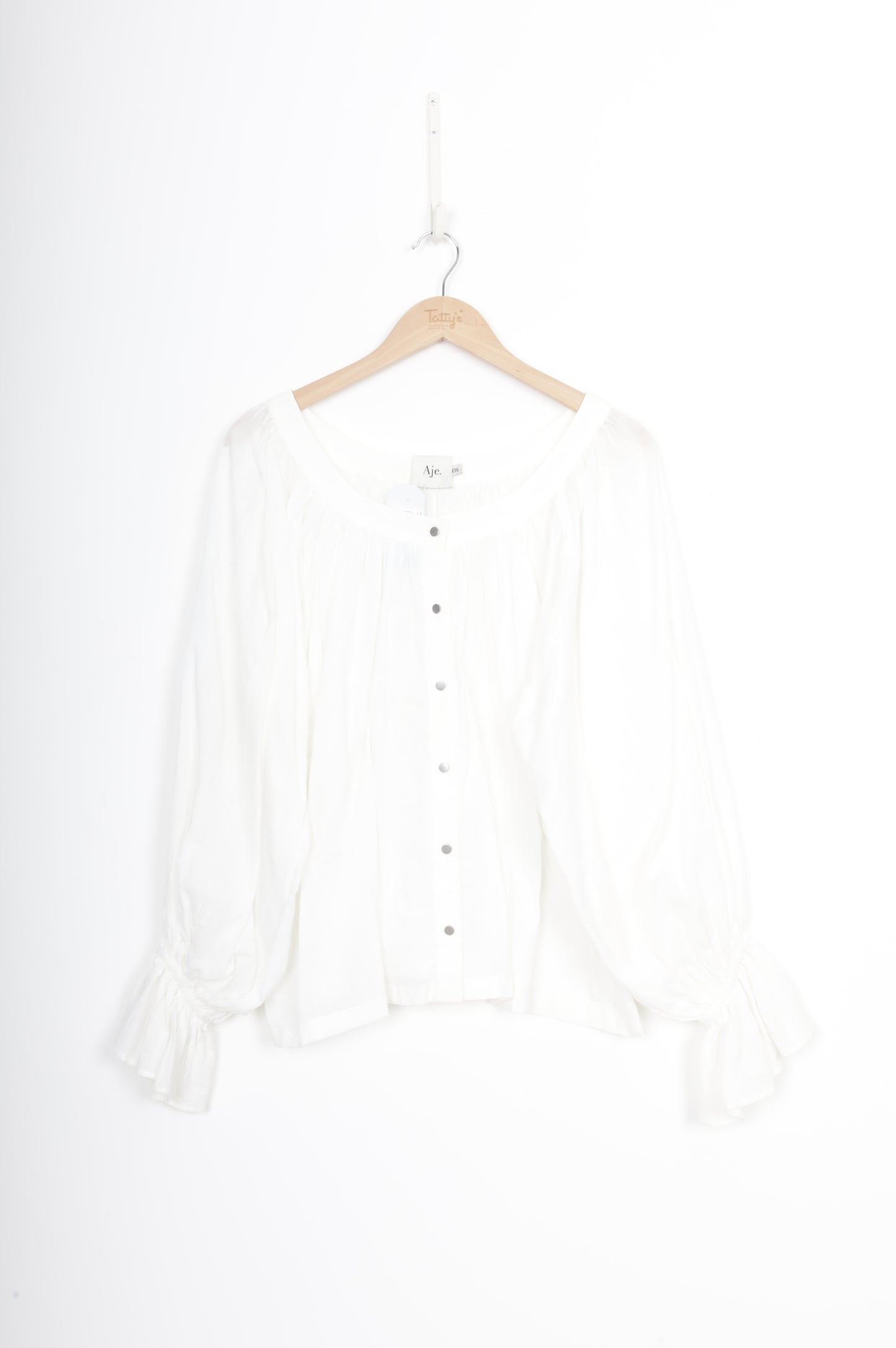 Aje. Womens White Blouse Size O/S