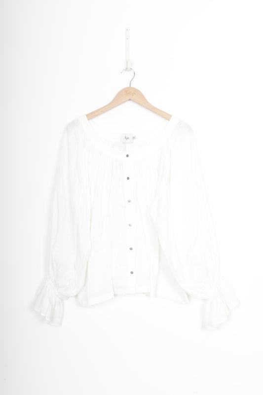 Aje. Womens White Blouse Size O/S