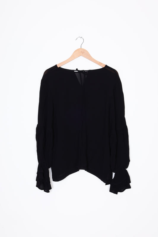 Repertoire Womens Black Blouse Size 10