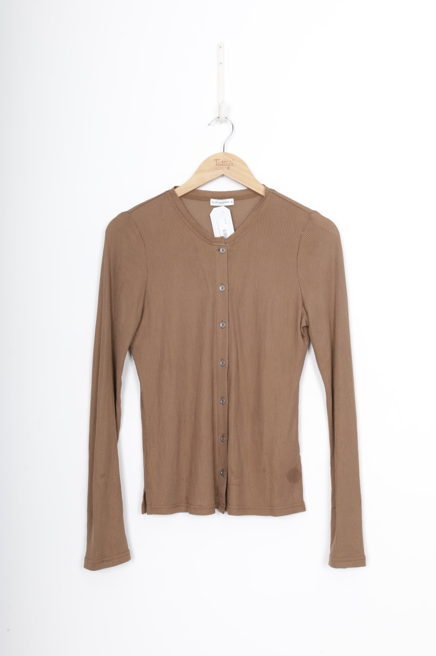Silk Laundry Womens Brown Top Size M