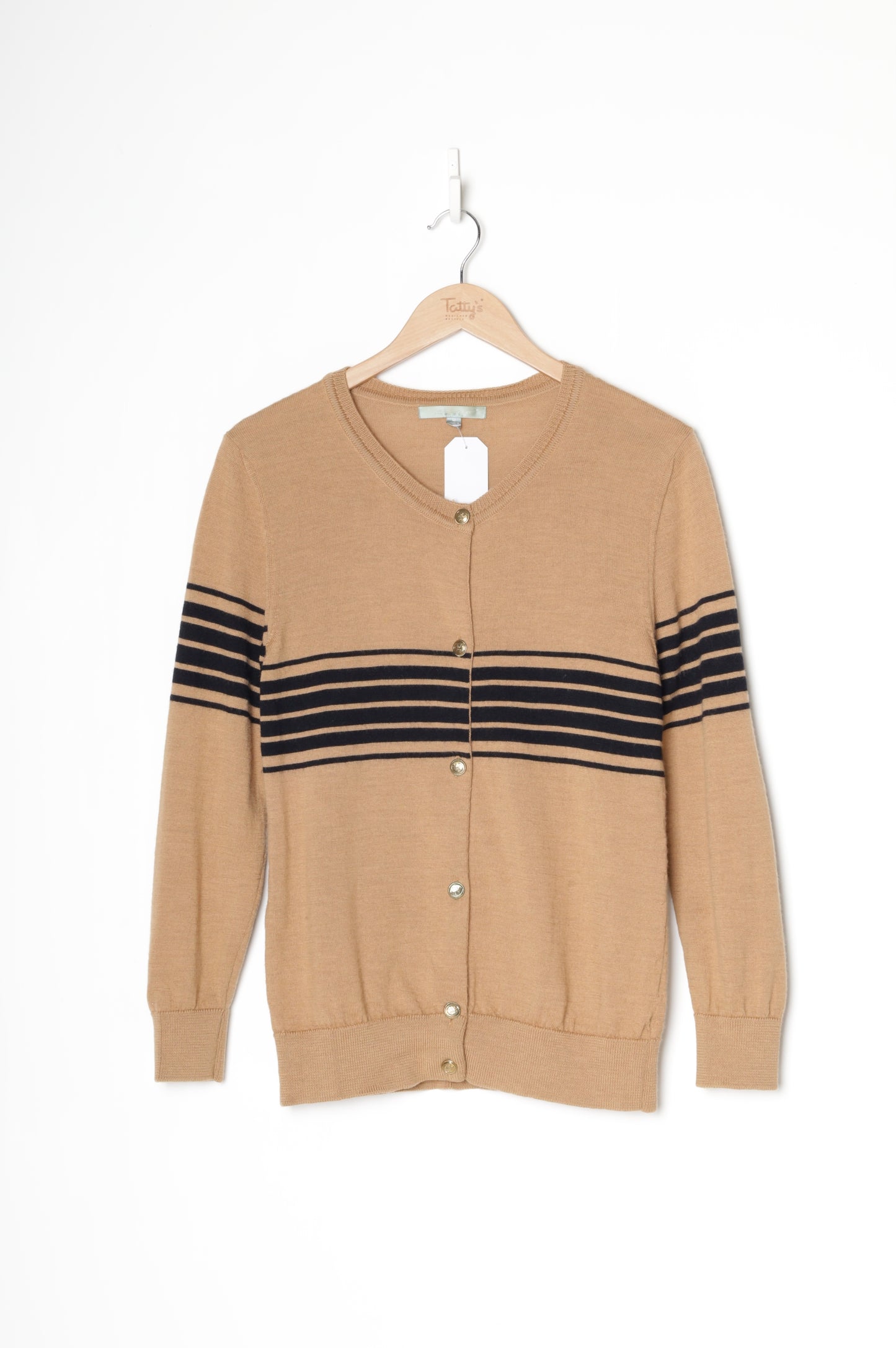 juliette hogan Womens Brown Cardigan Size M