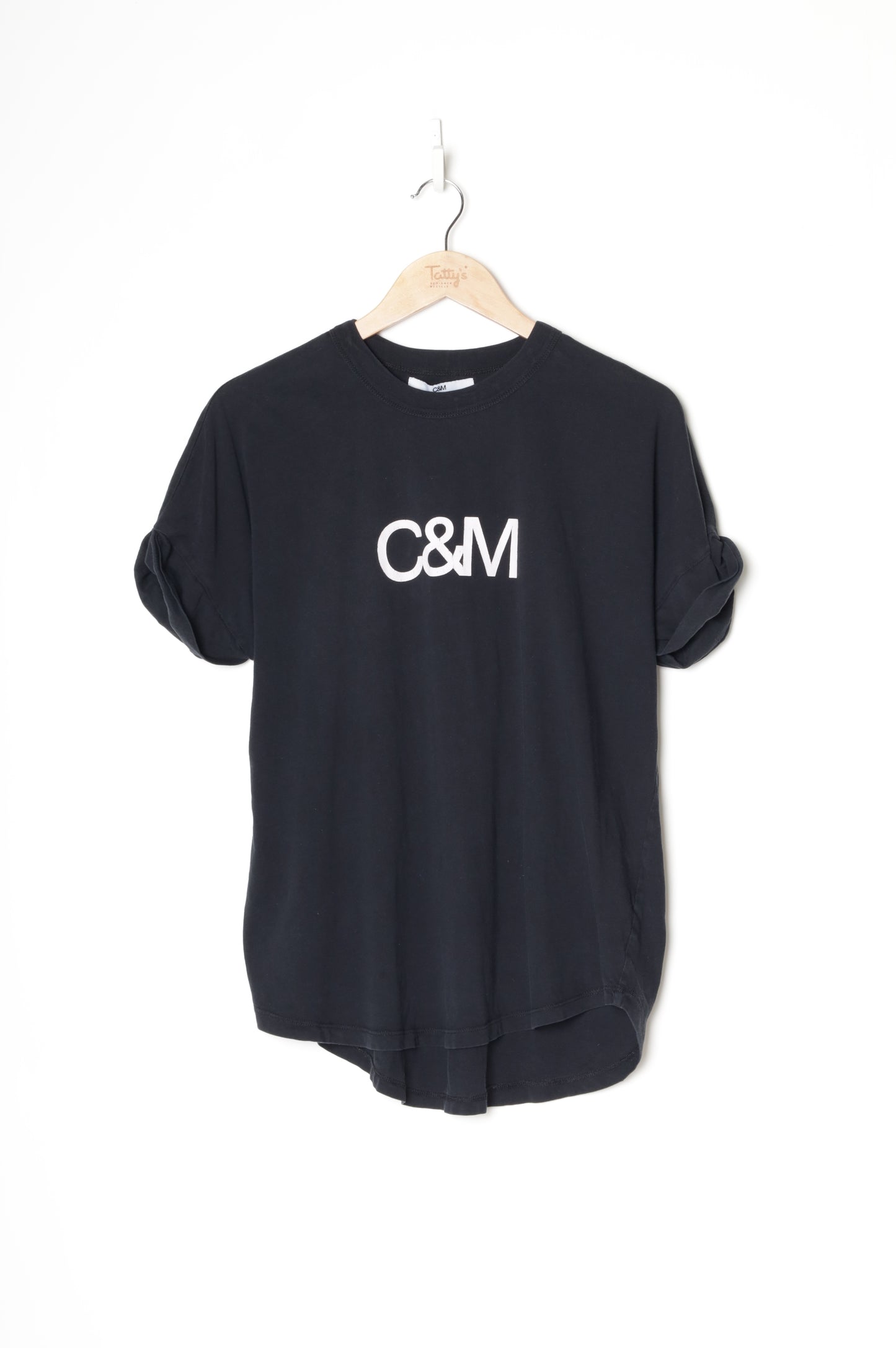 C&M Womens Black T-shirt Size 10