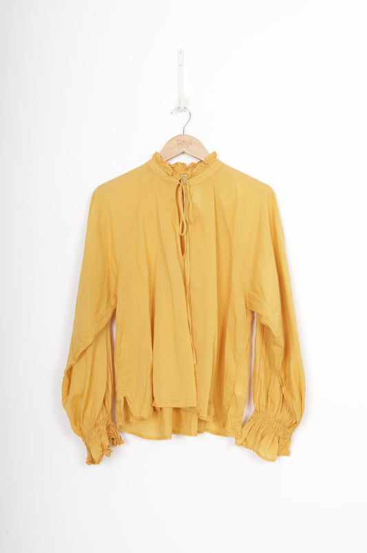 Karen Walker Womens Yellow Blouse Size UK 14