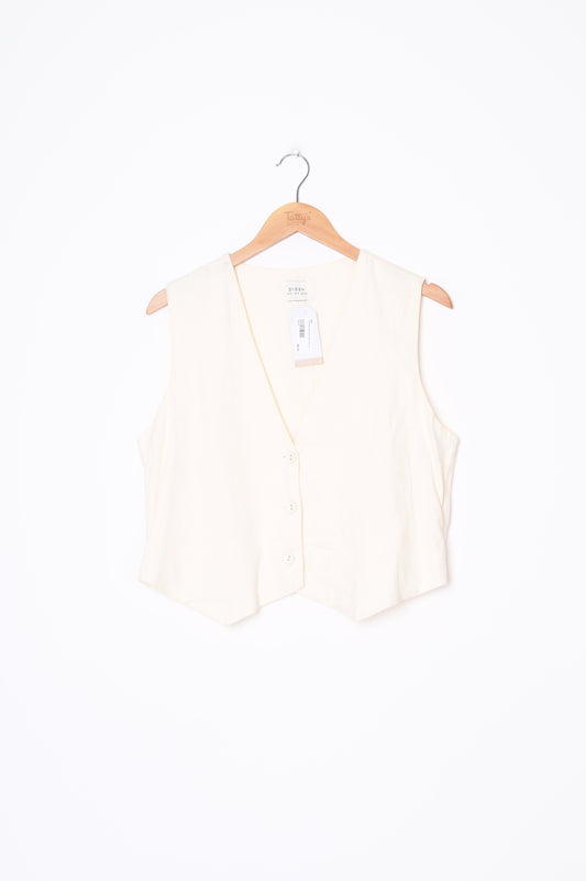 Dissh Womens Cream Vest Size 12