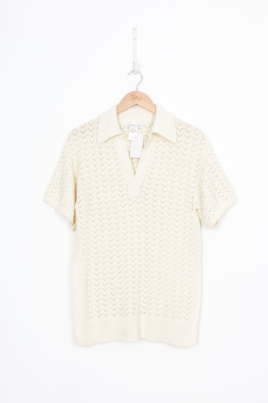 Shona Joy Womens Cream Top Size S