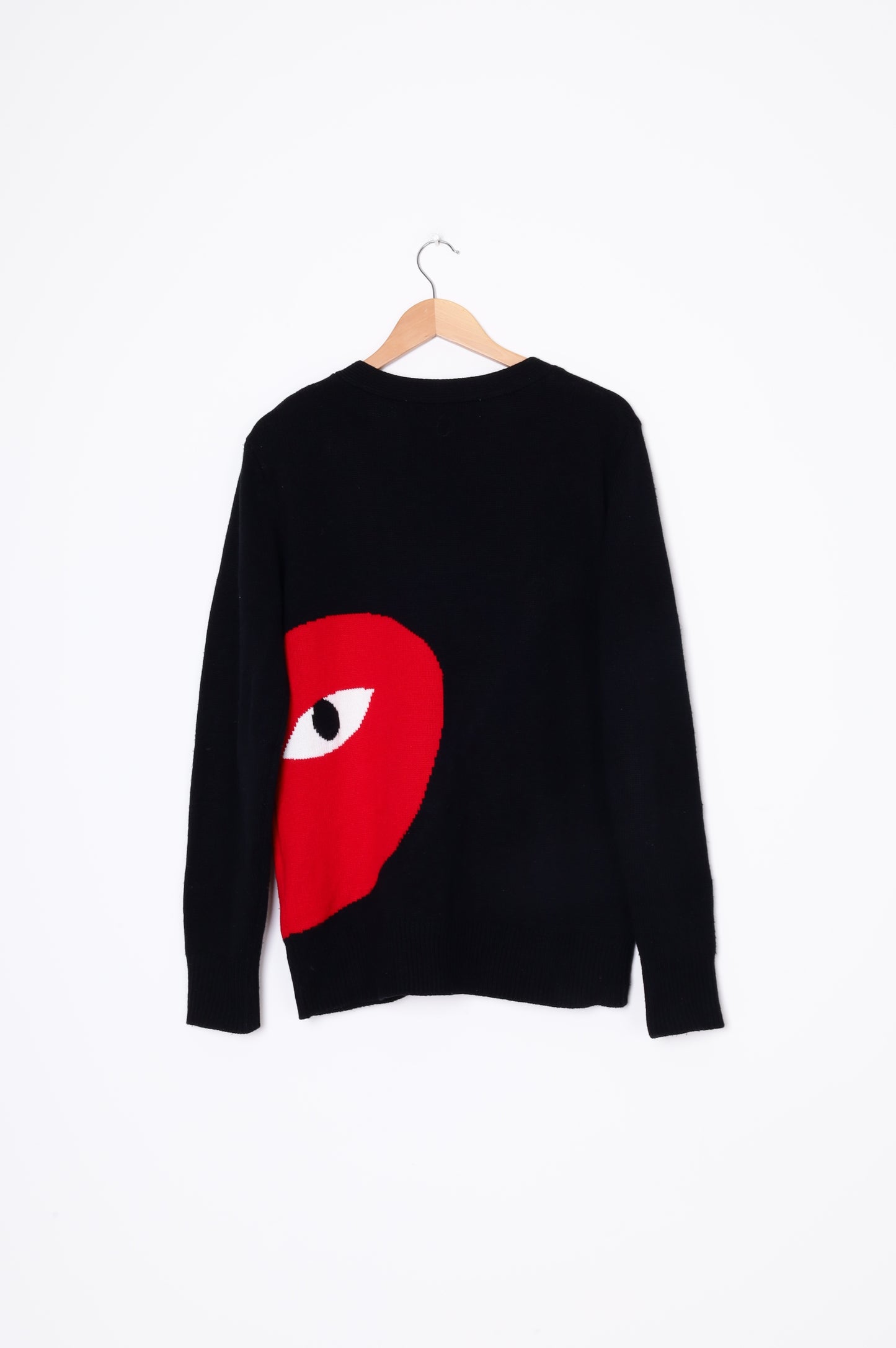 PLAY Comme Des Garcons Womens Black Cardigan Size XL