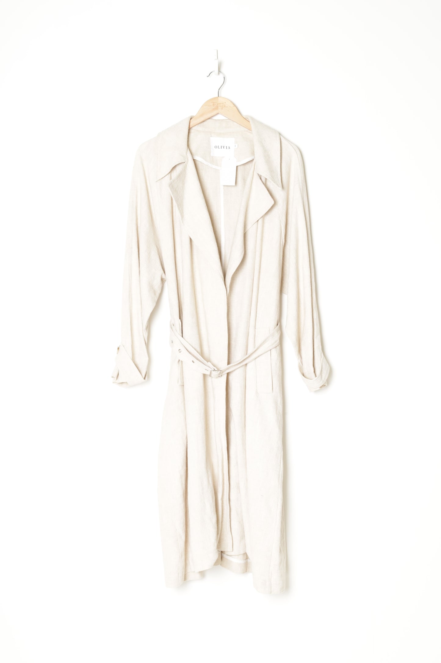 Olivia Womens Beige Coat Size XS