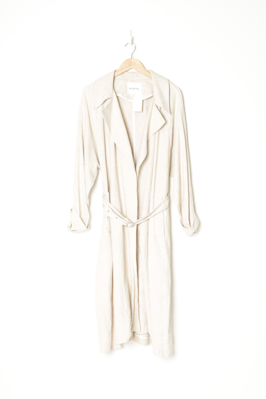 Olivia Womens Beige Coat Size XS