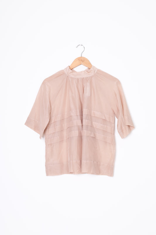 Marle Womens Beige Blouse Size 6