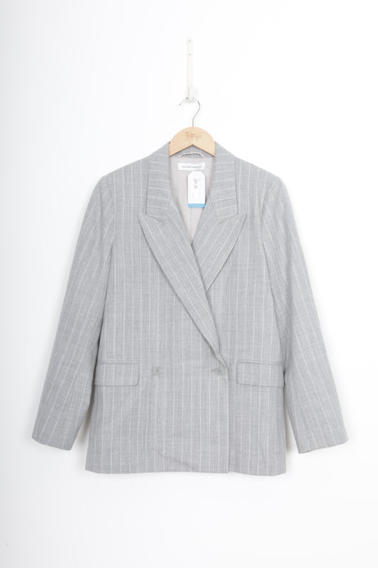 Skin & Threads Womens Grey Jacket Size 2