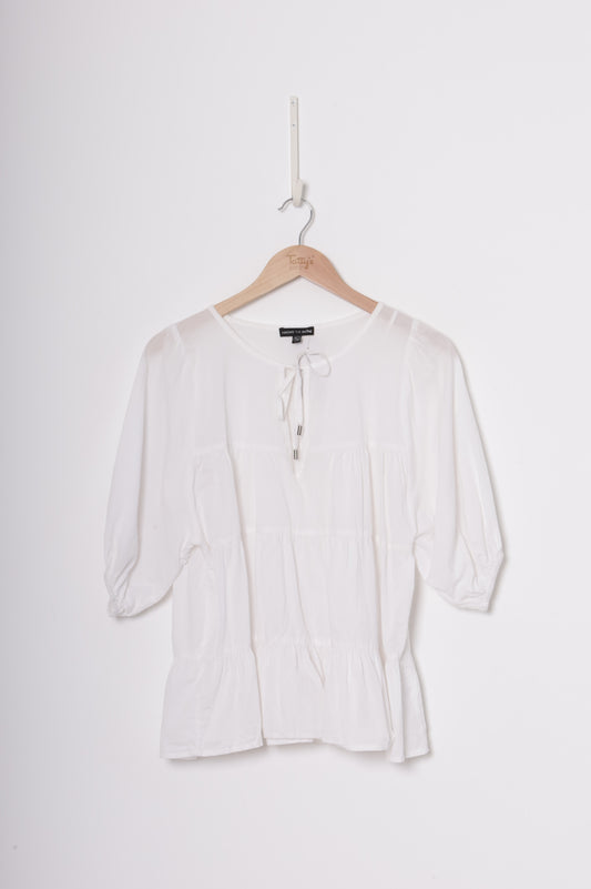 Among The Brave Womens White Blouse Size 6