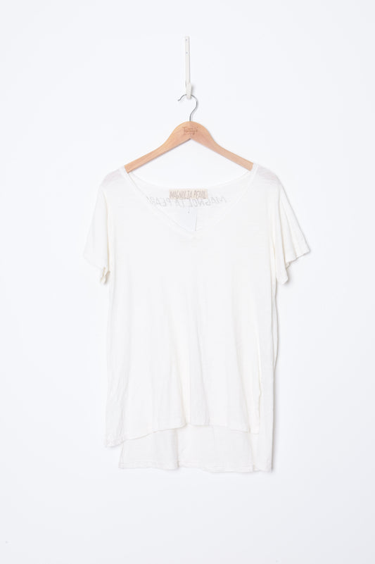 Magnolia Pearl Womens White T-shirt Size O/S