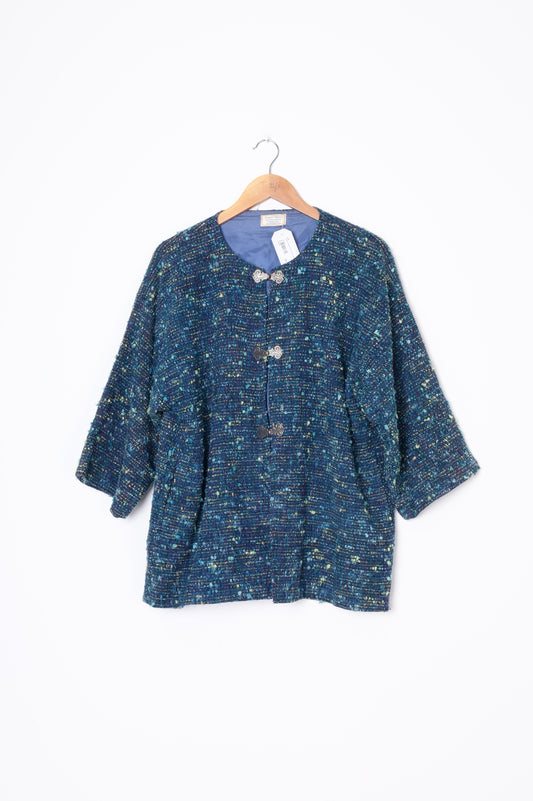 esther nitschke Womens Blue Jacket Size L