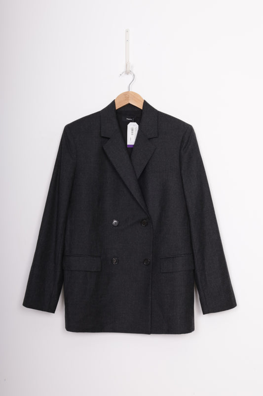 Theory Womens Grey Blazer Size 10