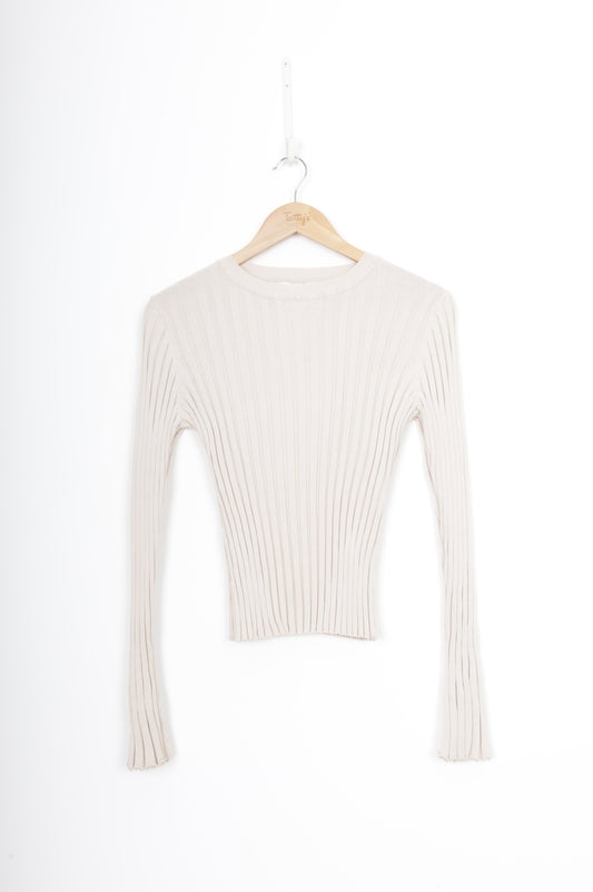 Dissh Womens Cream Jumper Size M