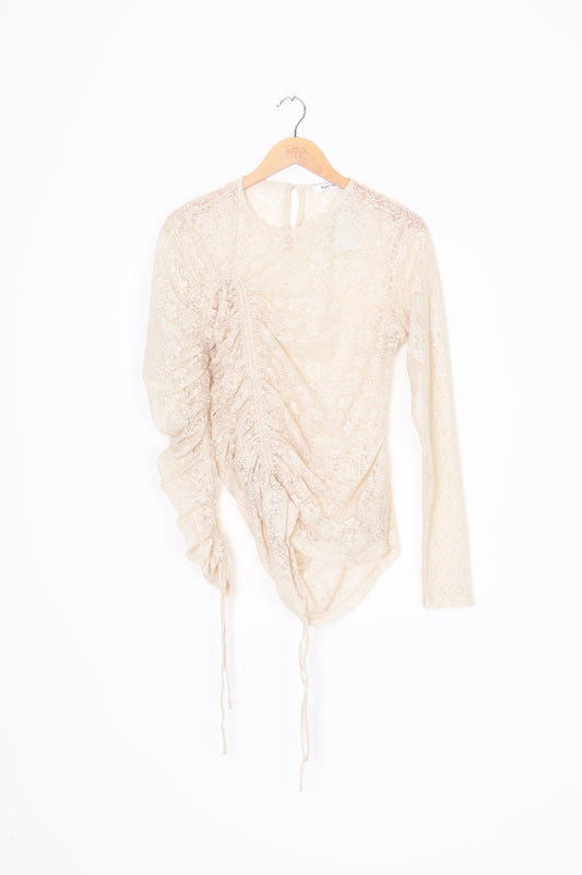 Wynn Hamlyn Womens Beige Top Size 12