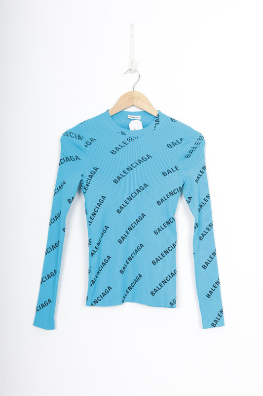 Balenciaga Womens Blue Jumper Size M