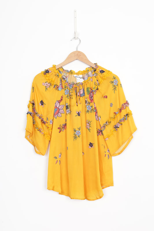 Loobies Story Womens Yellow Top Size 8