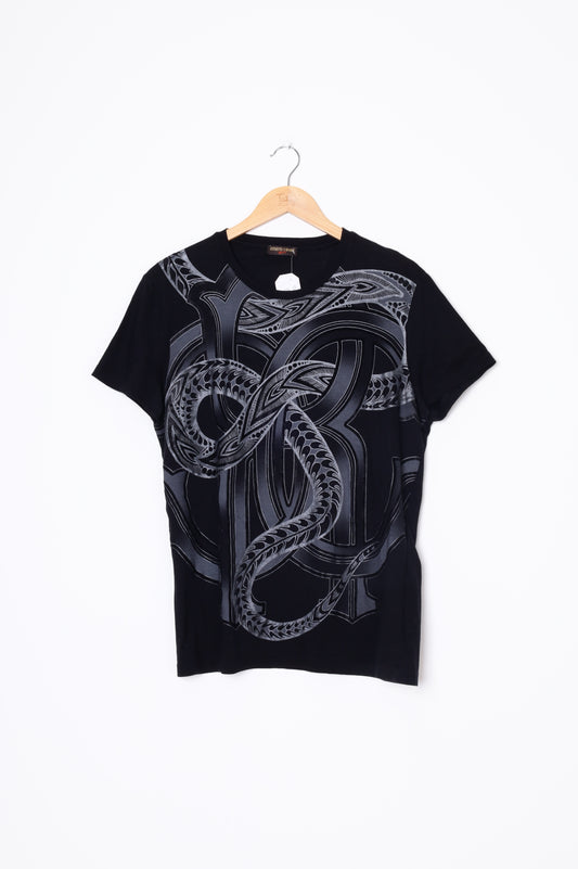Roberto Cavalli Mens Black T-shirt Size 52