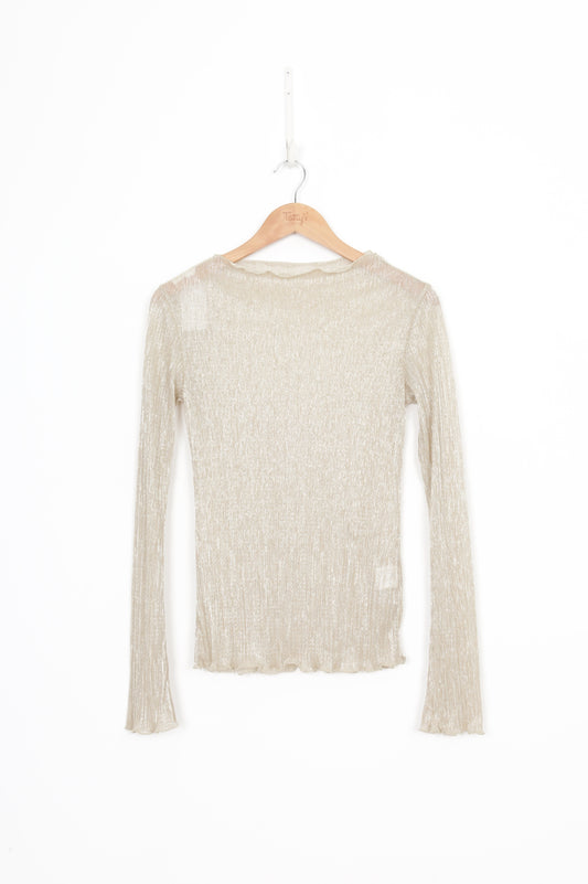 Caitlin Crisp Womens Gold Top Size 6