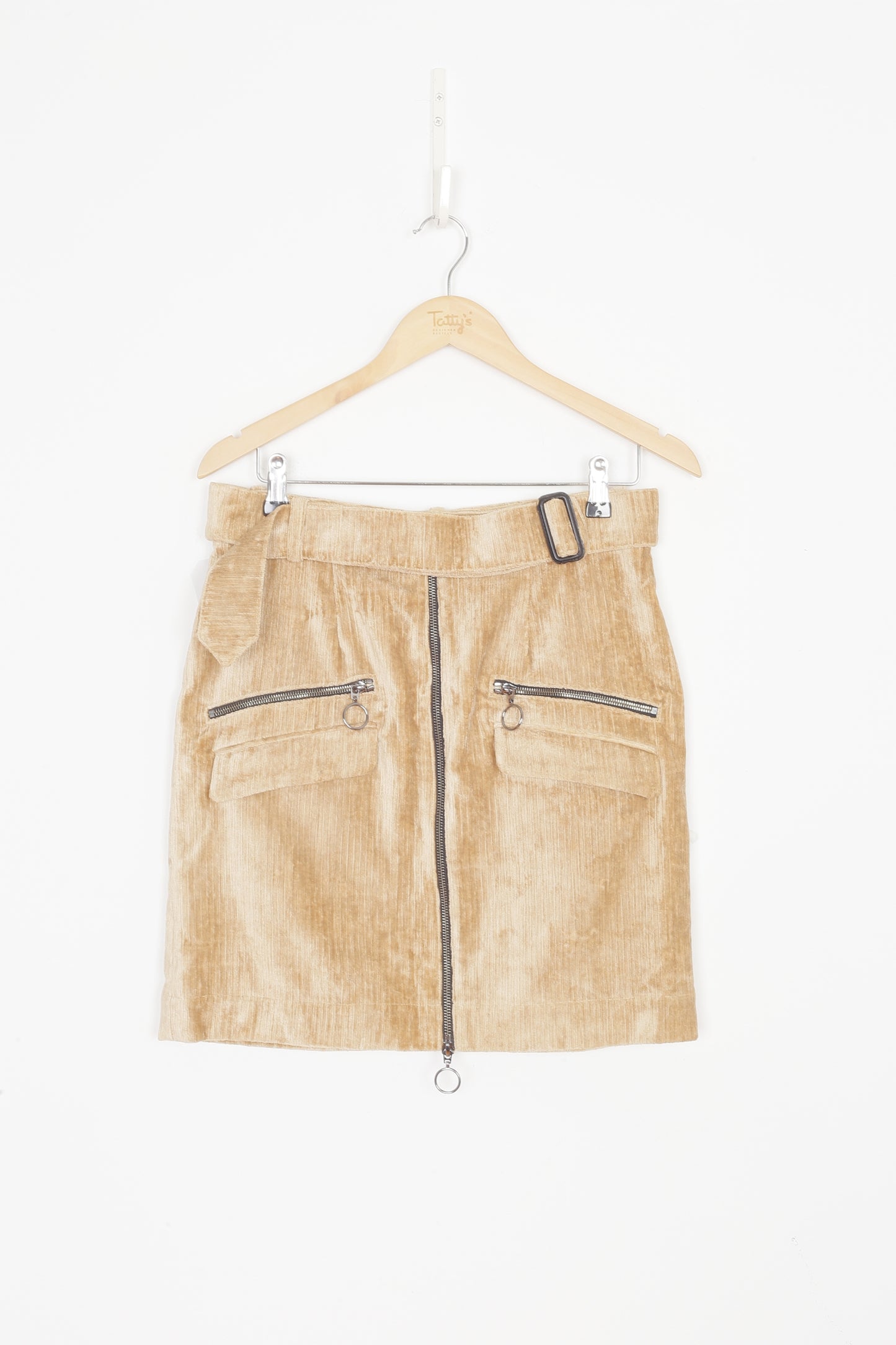 Wynn Hamlyn Womens Beige Mini Skirt Size 8