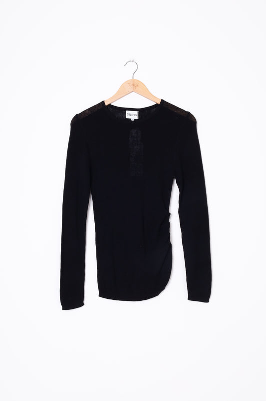SNDYS Womens Black Top Size L
