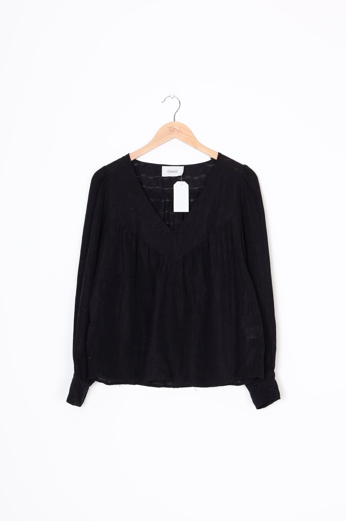 Esmaee Womens Black Blouse Size S