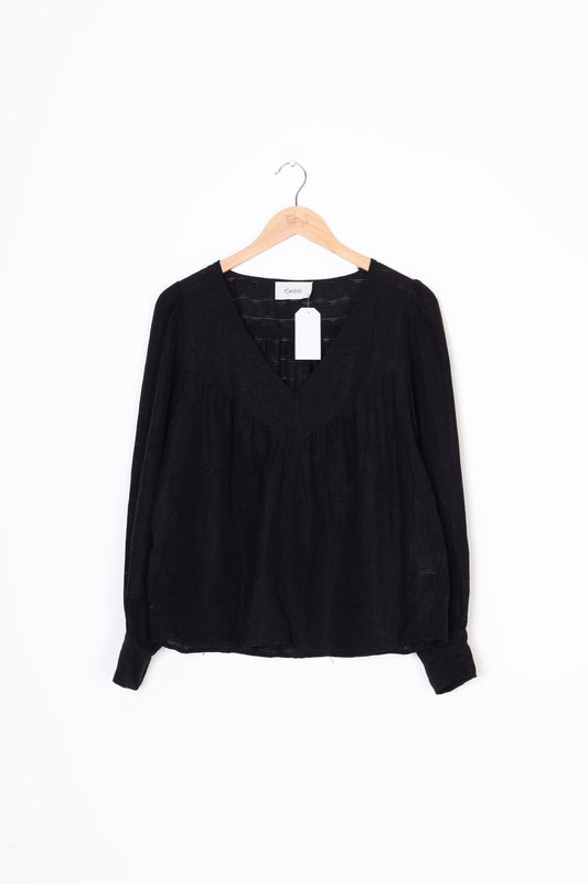 Esmaee Womens Black Blouse Size S