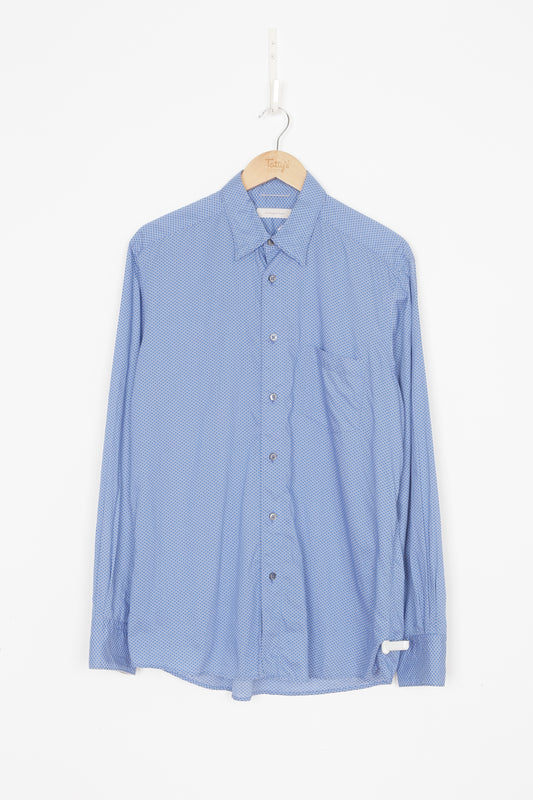 Ermenegildo Zegna Mens Blue Shirt Size L