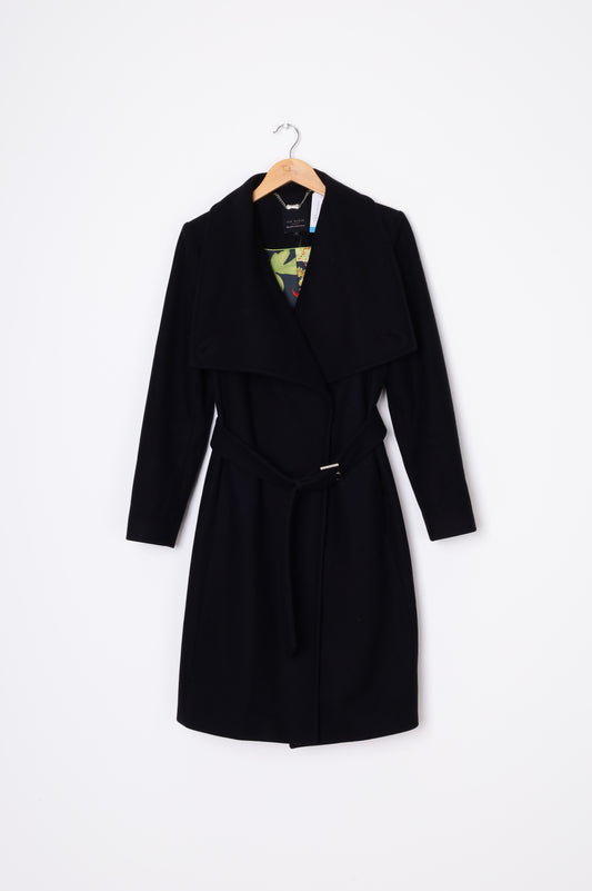 Ted Baker Womens Black Coat Size 4
