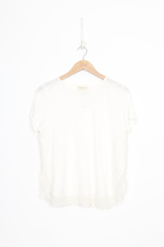 Sezane Womens Cream Top Size L