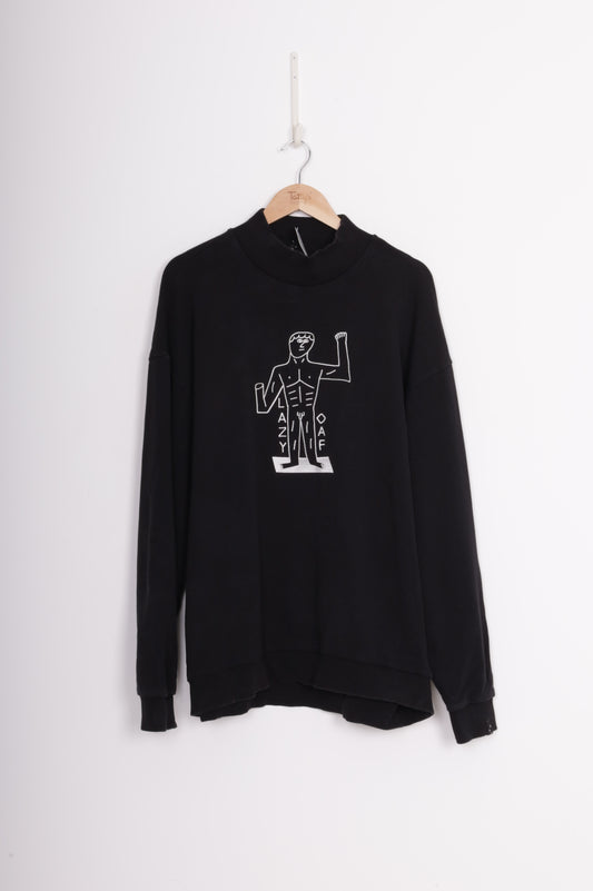 Lazy Oaf Mens Black Sweatshirt Size L