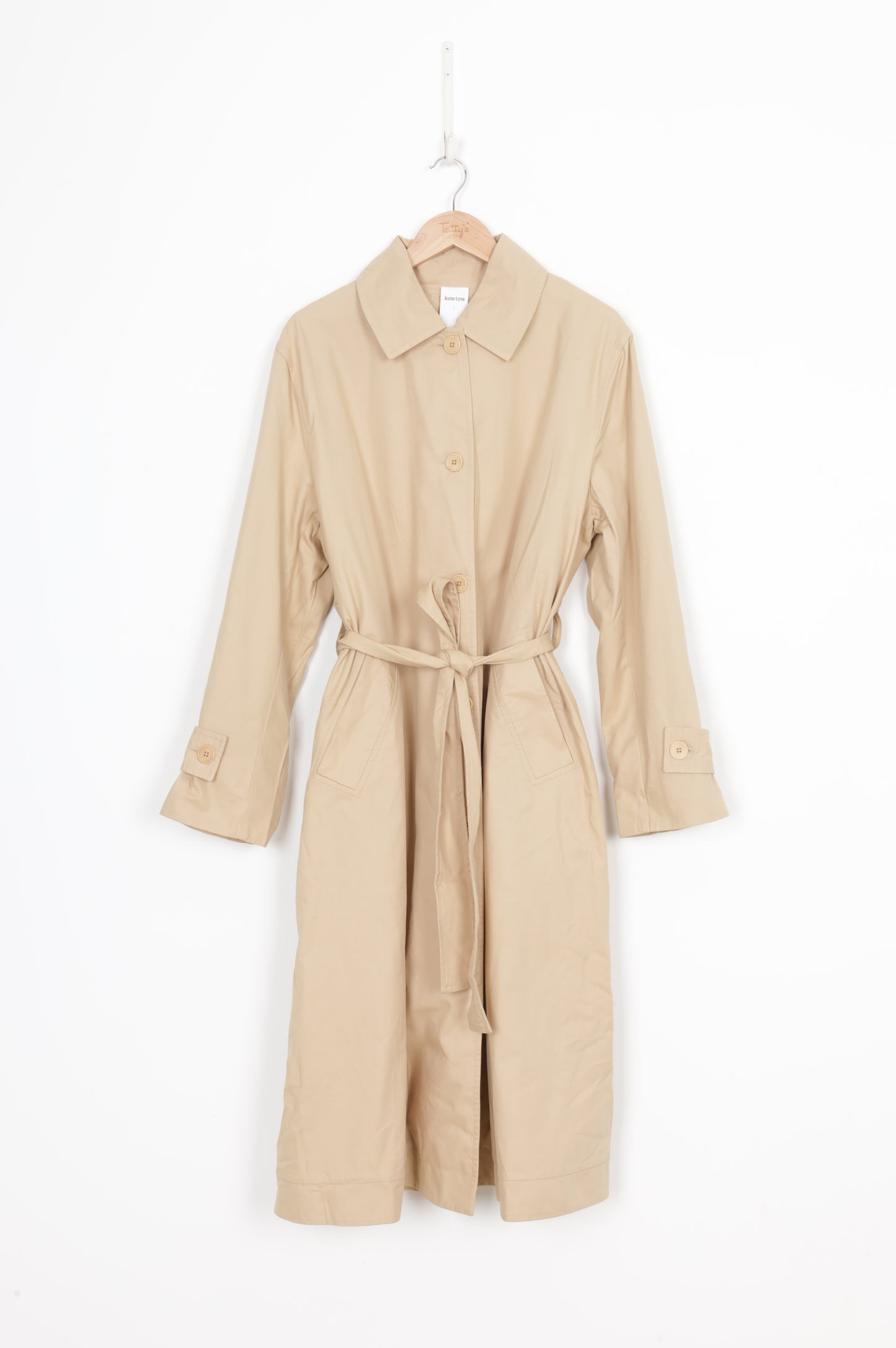 Kowtow Womens Khaki Coat Size L