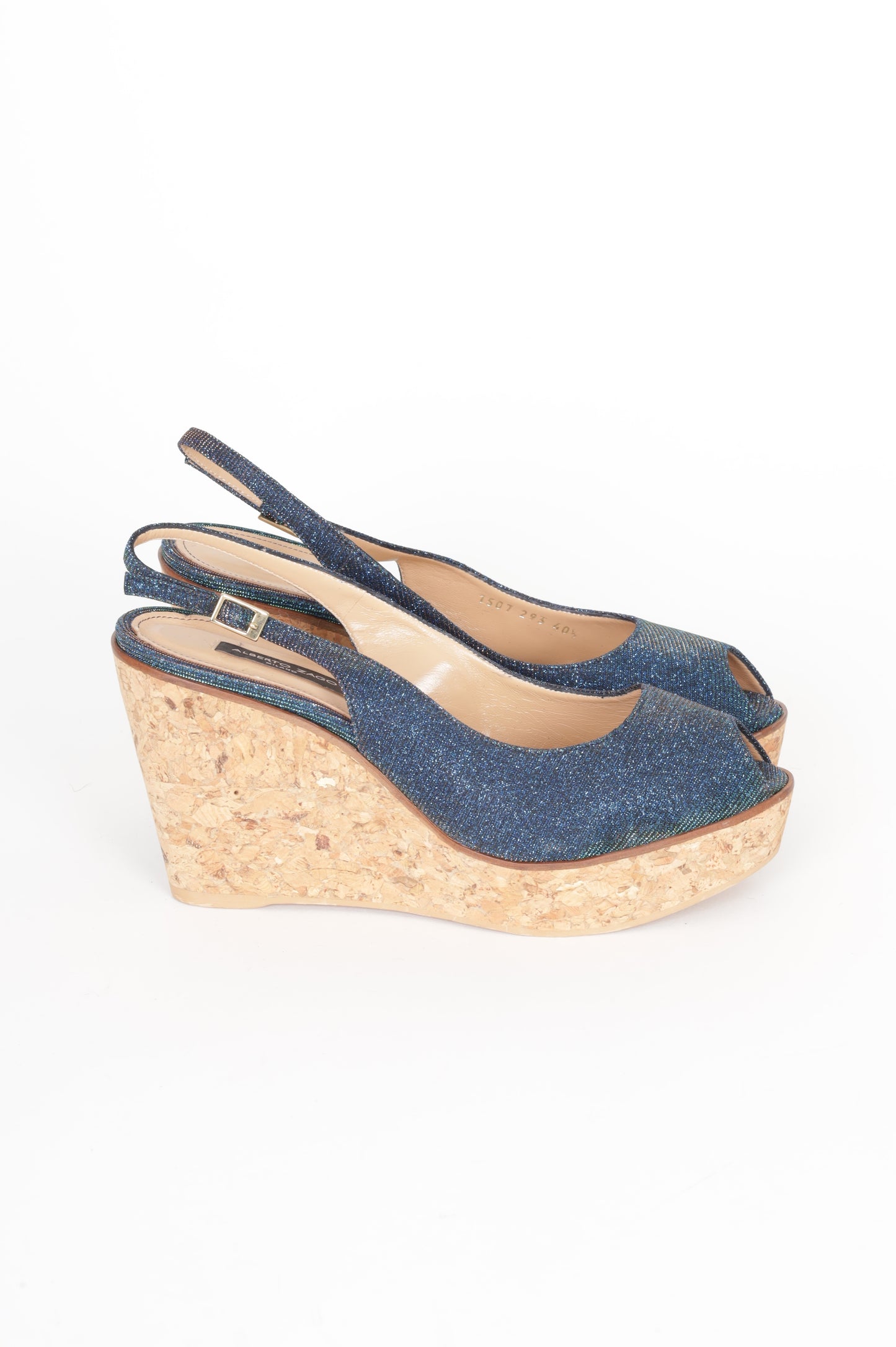 Alberto Zago Womens Blue Heels Size EU 40.5