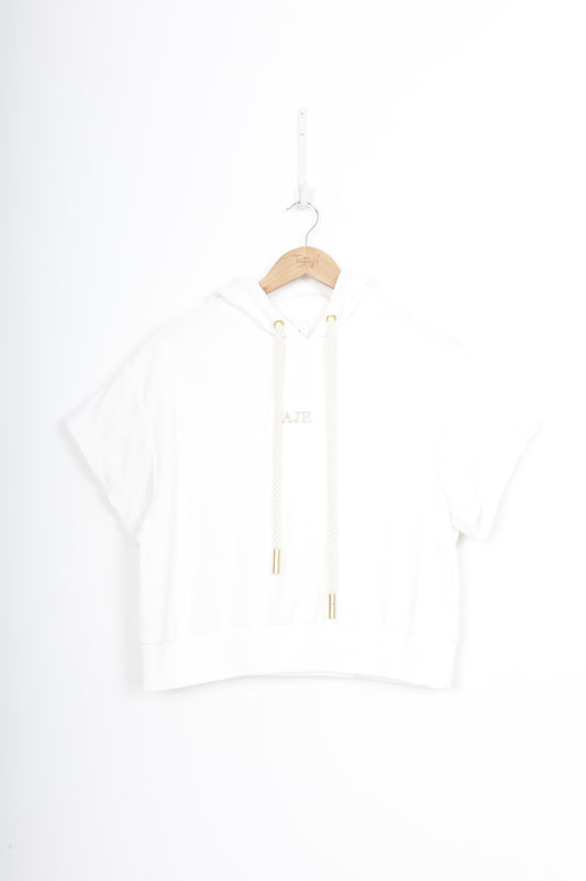 Aje Womens White Sweatshirt Size XS