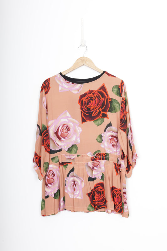 Salasai Womens Orange Top Size M