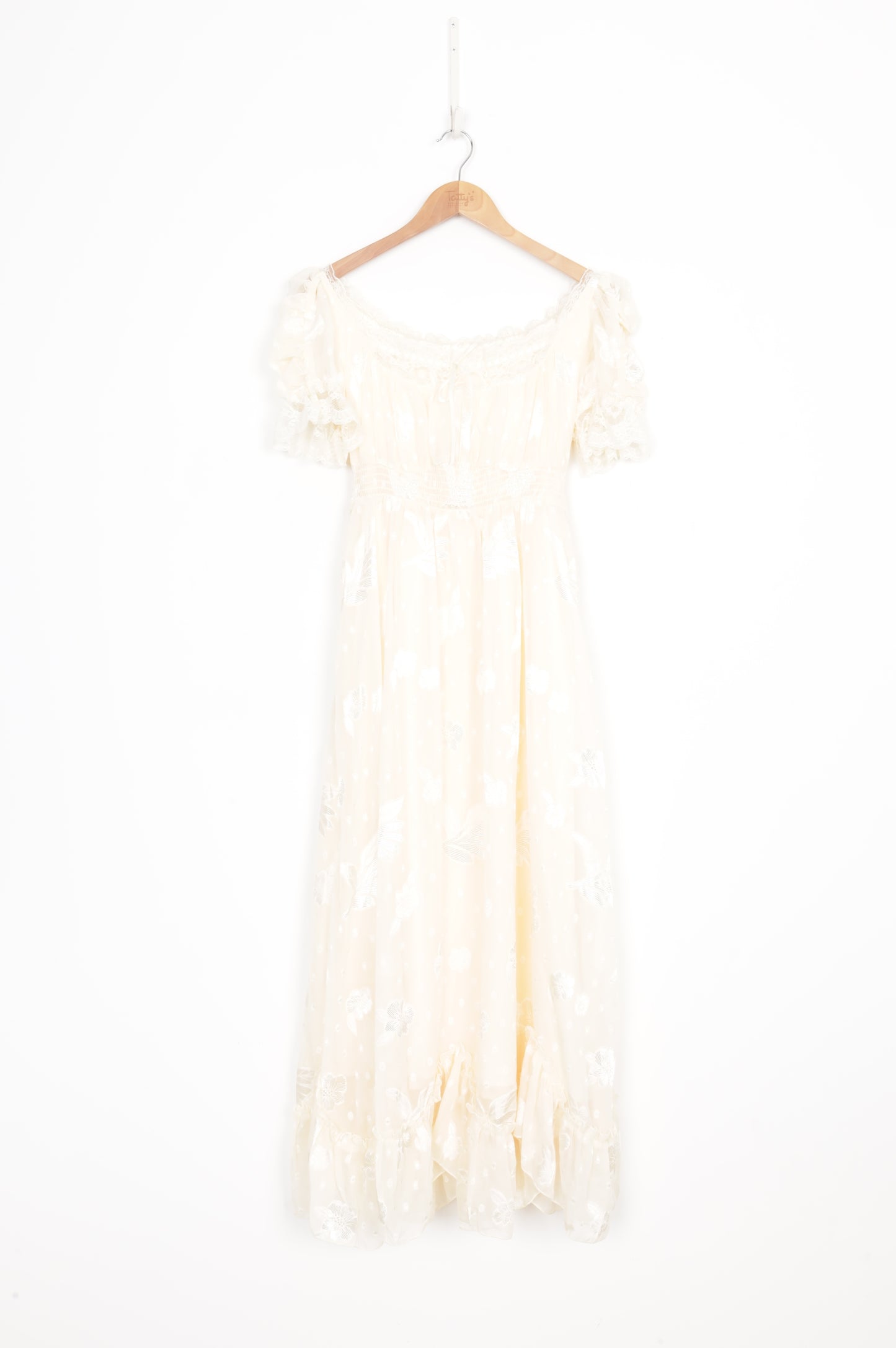 Lace Made Womens Cream Dress Size L