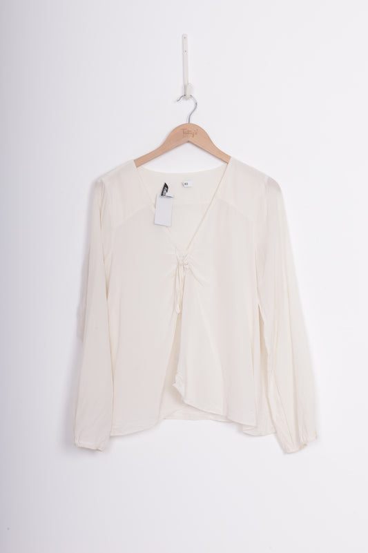 Elizabeth & James Womens Cream Blouse Size L