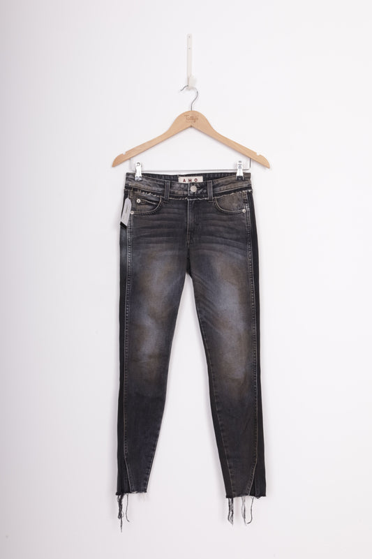 A M O Womens Black Jeans Size W 24