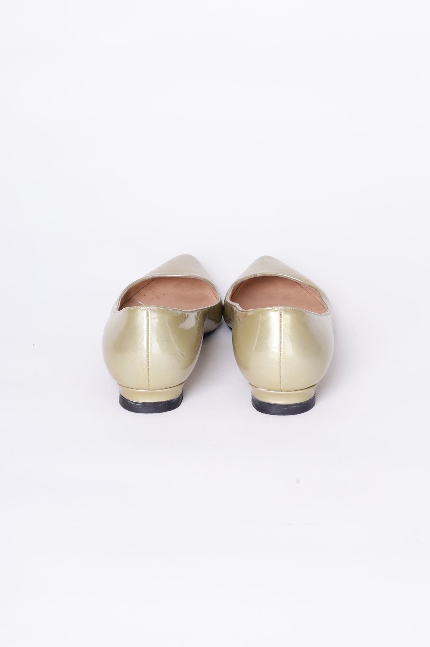 Manolo Blahnik Womens Metallic Shoes Size EU 36