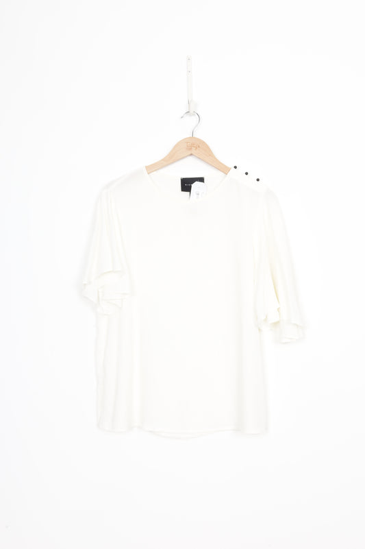 Ricochet Womens Cream Top Size 6