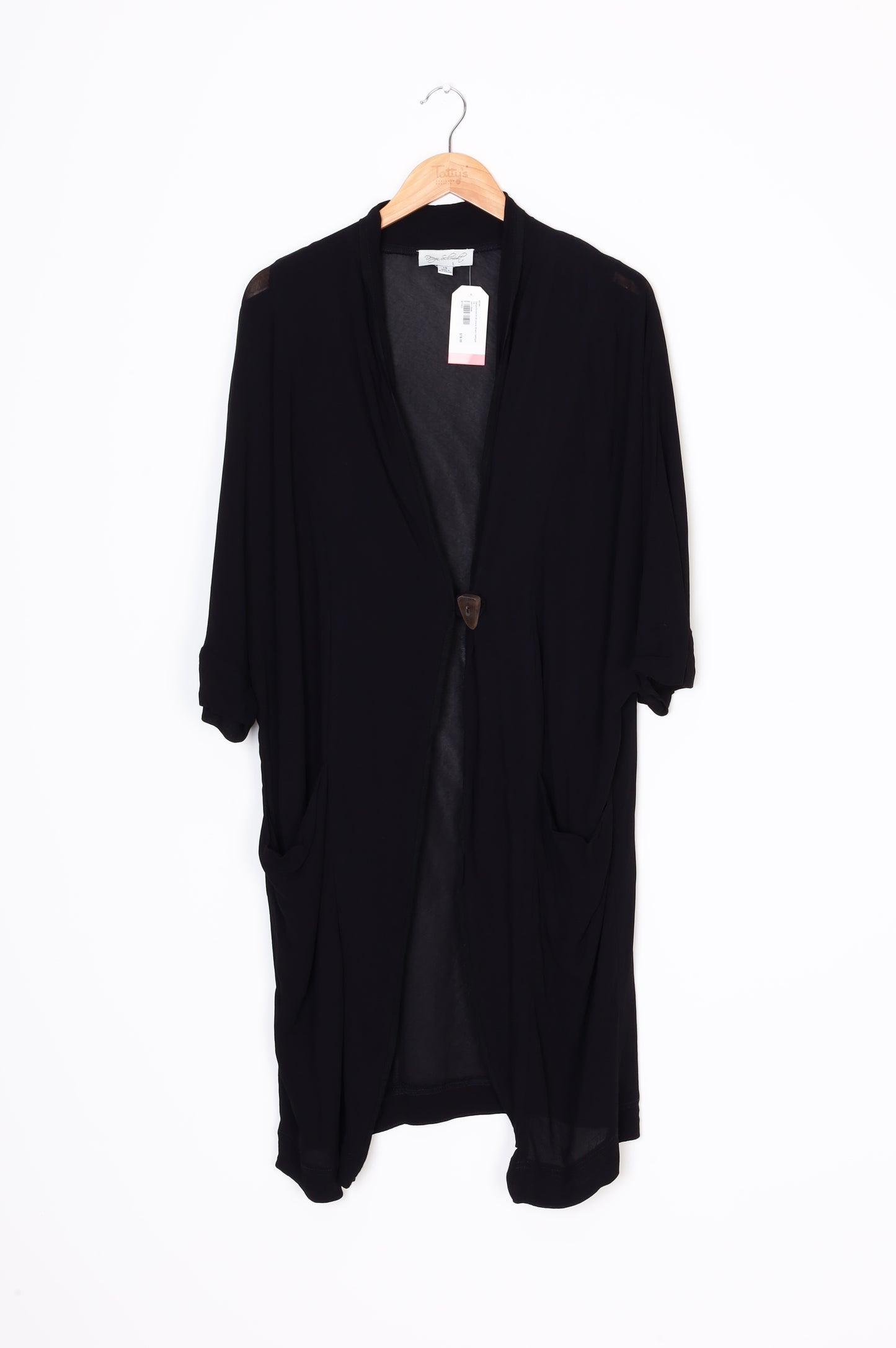 Derya Schmidt Womens Black Cardigan Size 14