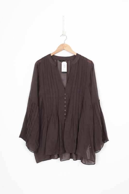 Massimo Dutti Womens Brown Shirt Size M