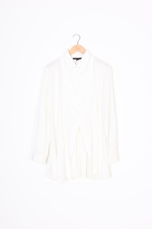 Paula Ryan Womens White Shirt Size L
