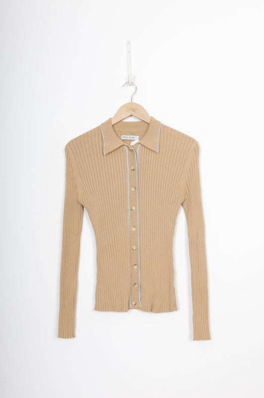 Anna Quan Womens Brown Cardigan Size 8