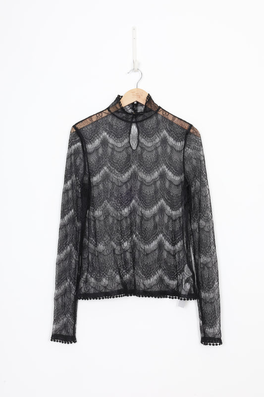 Leo Lin Womens Black Top Size 10