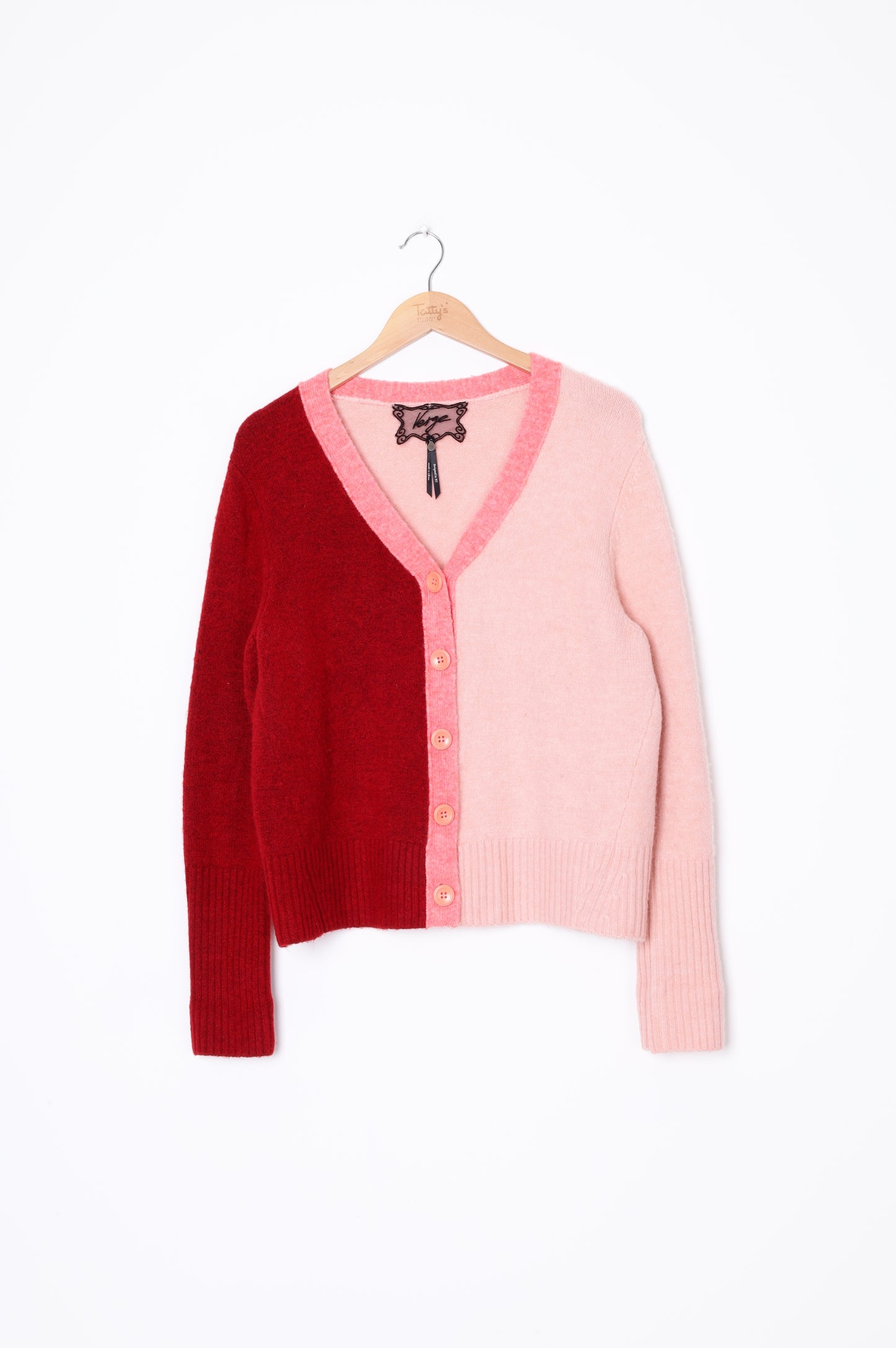 Verge Womens Pink Cardigan Size XL
