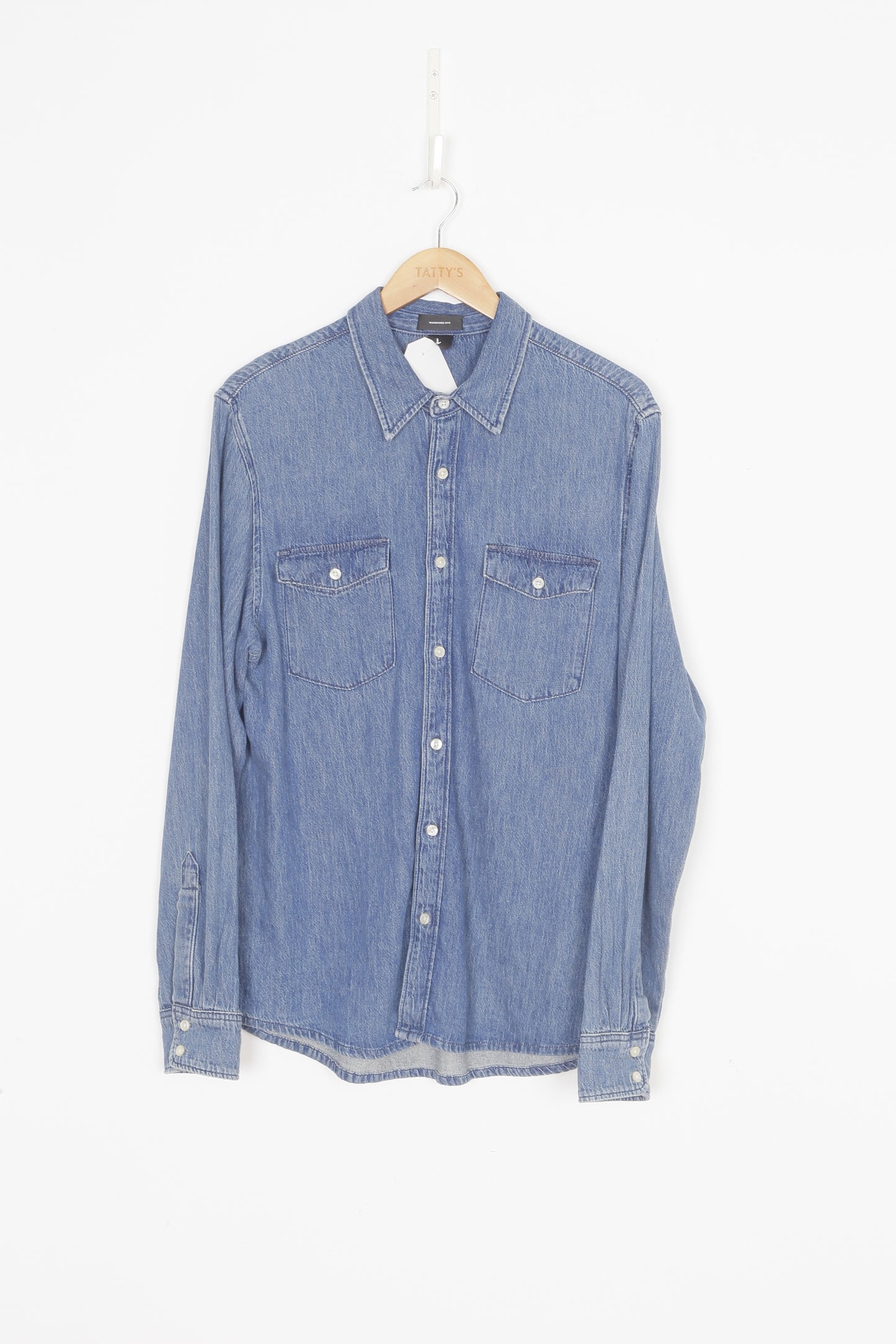 WARDROBE.NYC Womens Blue Shirt Size L