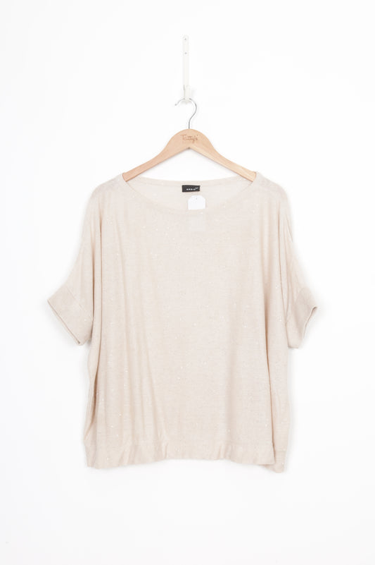 A-K-R-I-S Womens Beige Top Size 12